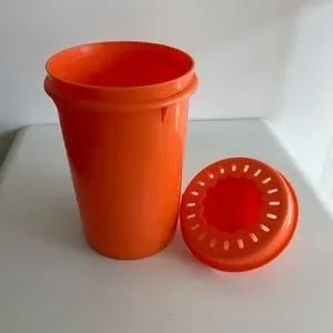 Tupperware Orange Color Tupperware | Kitchen | Tupperware Vintage Orange Plastic 2piece Juicer ...